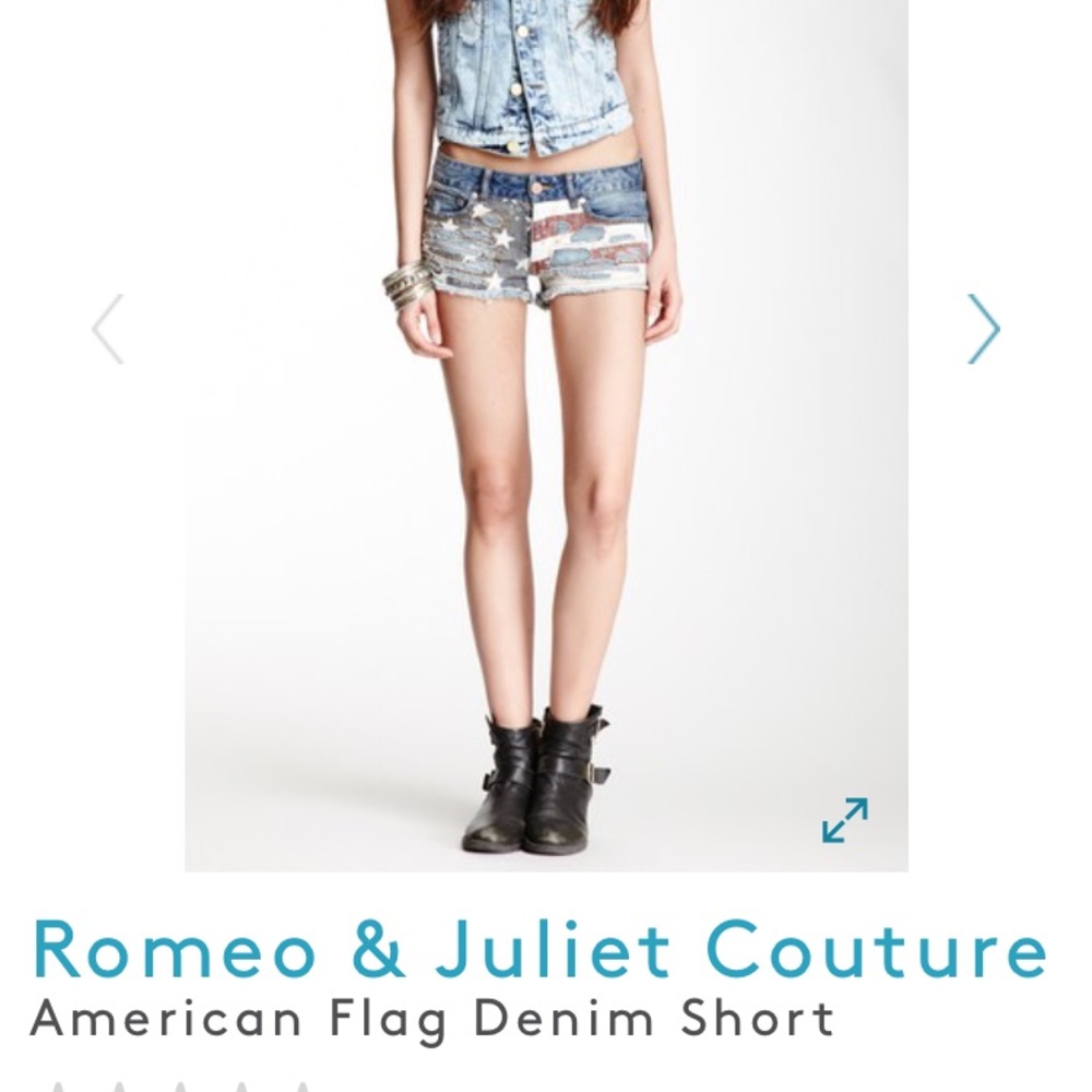 American flag denim shorts